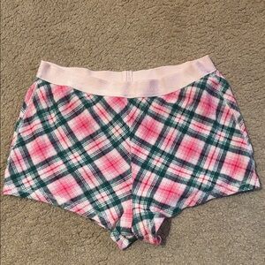 Victoria's Secret Pink and Green Plaid Sleep Shorts